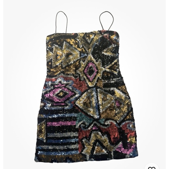 Reformation‎ Mignon Party Dress Sequin Sparkle Glam Cocktail Valentines Prom M - Picture 2 of 6